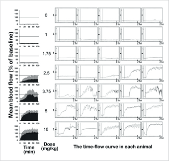 The time-flow curve in each animal 그래프